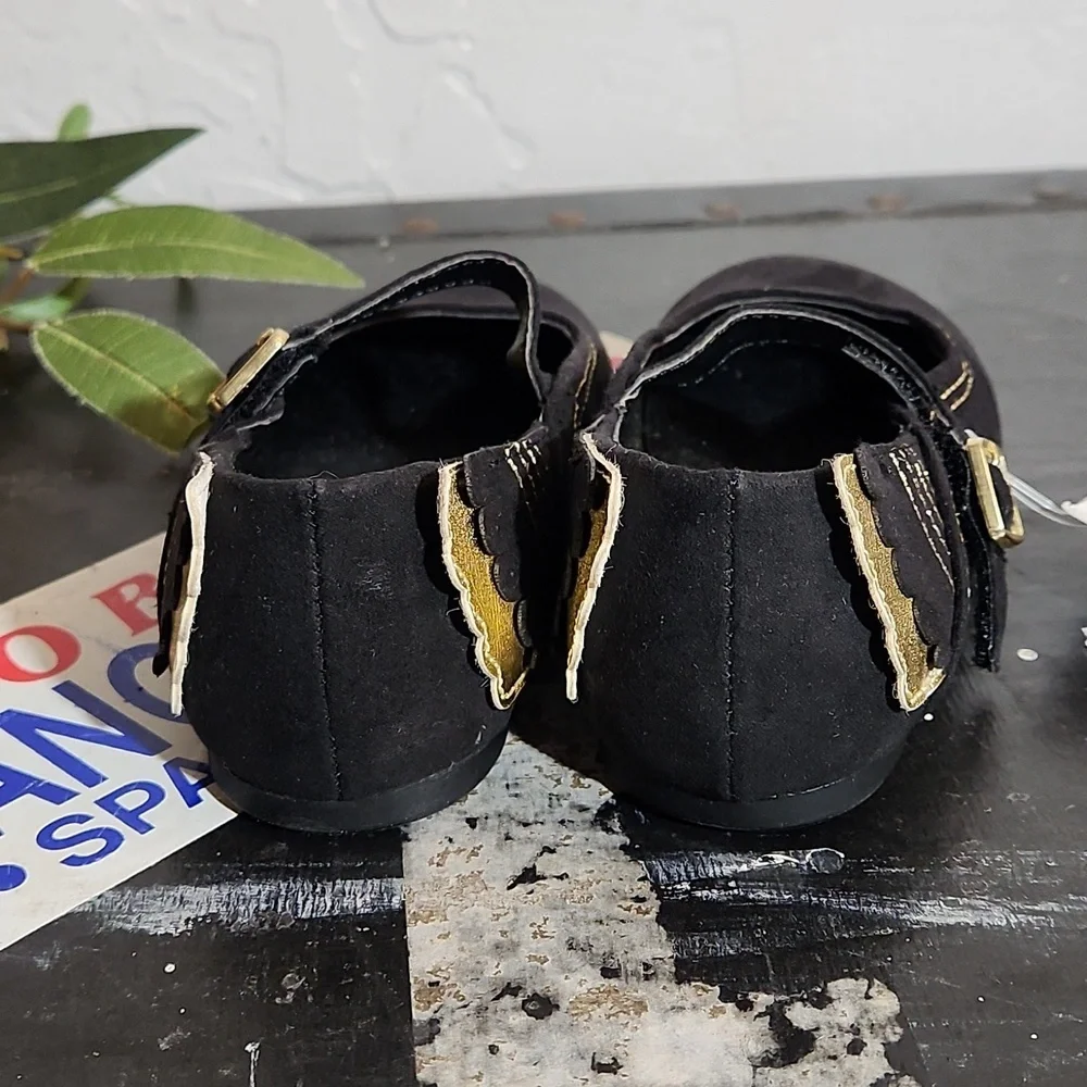 CAT & JACK Black Catlin Gold Wing Mary Jane 8 Toddler
